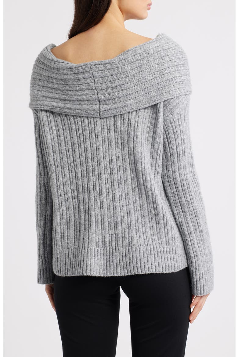 Snowie Off the Shoulder Sweater, Alternate, color, GREY