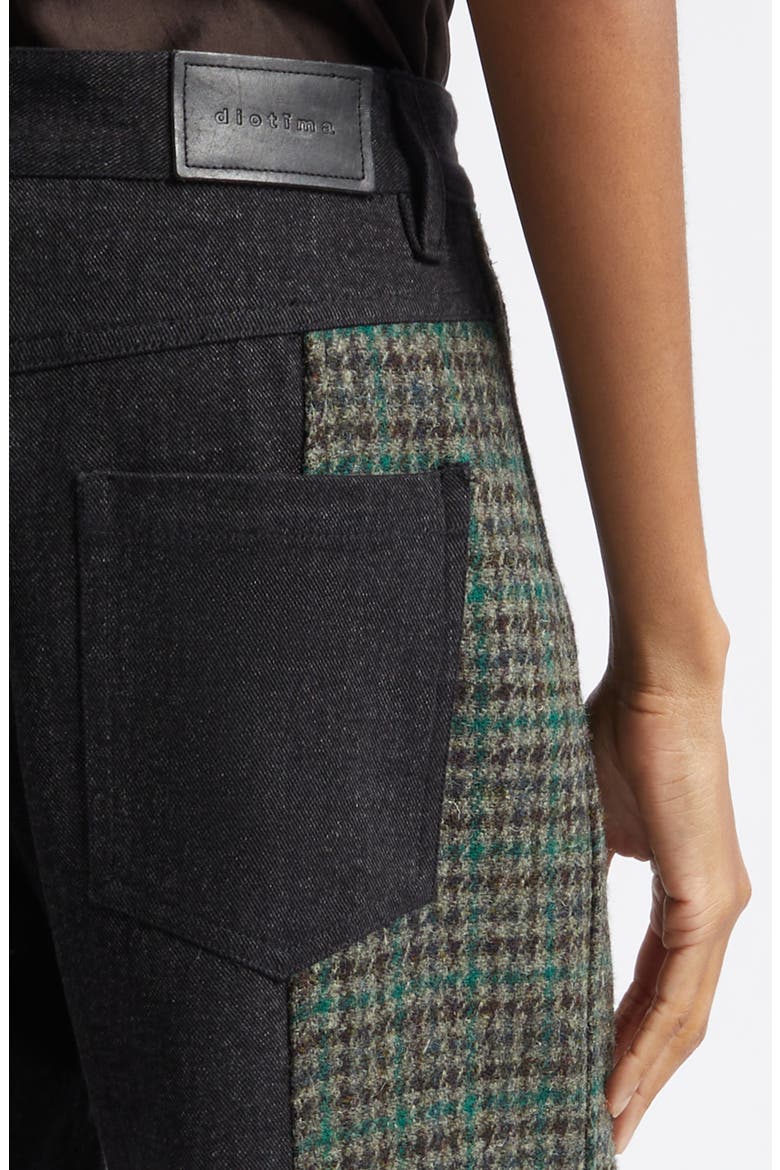 Cesaire Wool Houndstooth & Cotton Twill Pants, Alternate, color, JUNGLE
