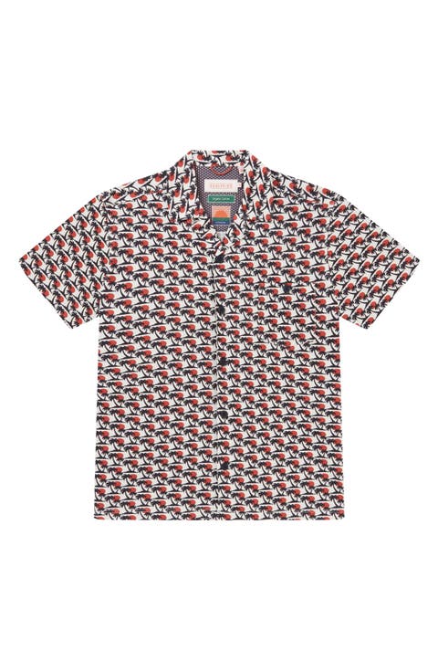 Bexwell Palm Tree Short Sleeve Button-Up Shirt