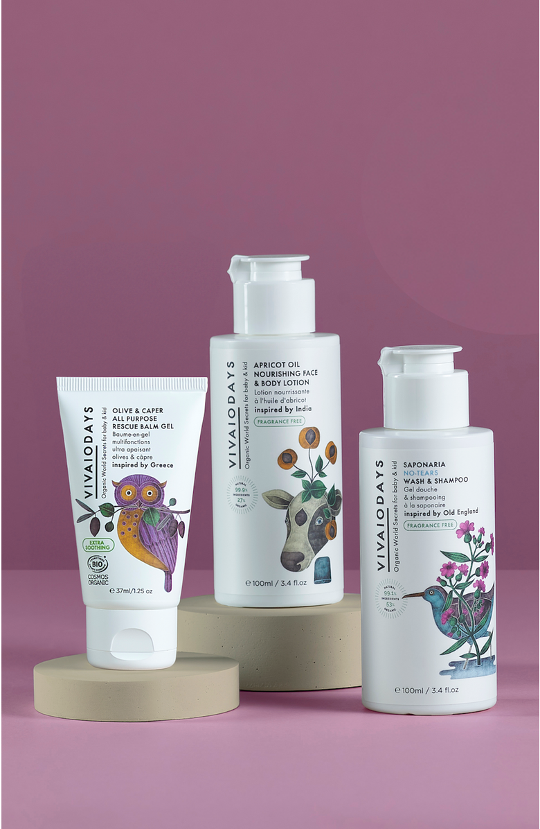 VIVAIODAYS Daily 3-Step Ritual Bundle Cleanse, Hydrate, Soothe for Extra Sensitive Skin, Alternate, color, White