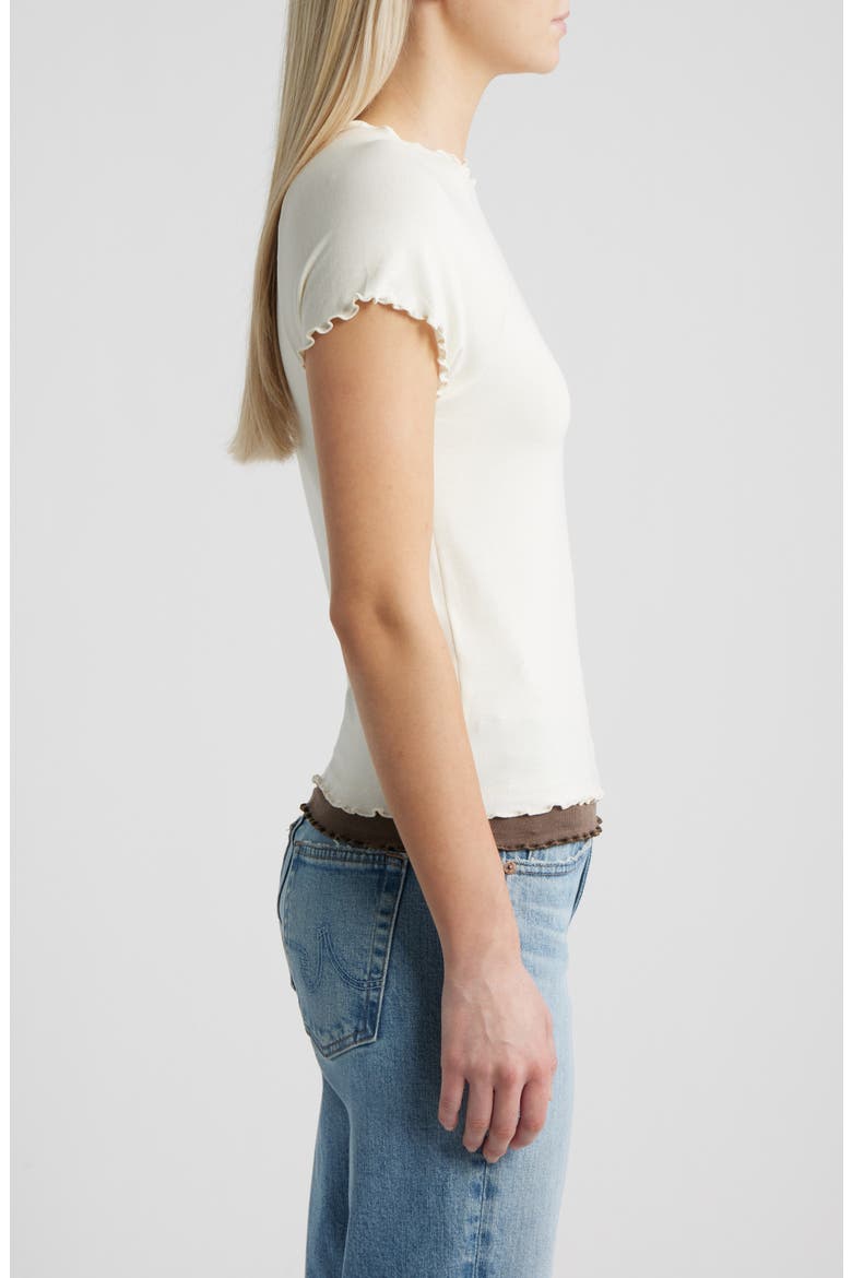 Lettuce Edge Layered Top, Alternate, color, ECRU