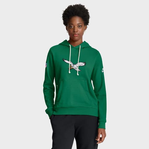 Women's Nike Kelly Green Philadelphia Eagles Throwback Sideline Standard Issue Dri-FIT Hoodie