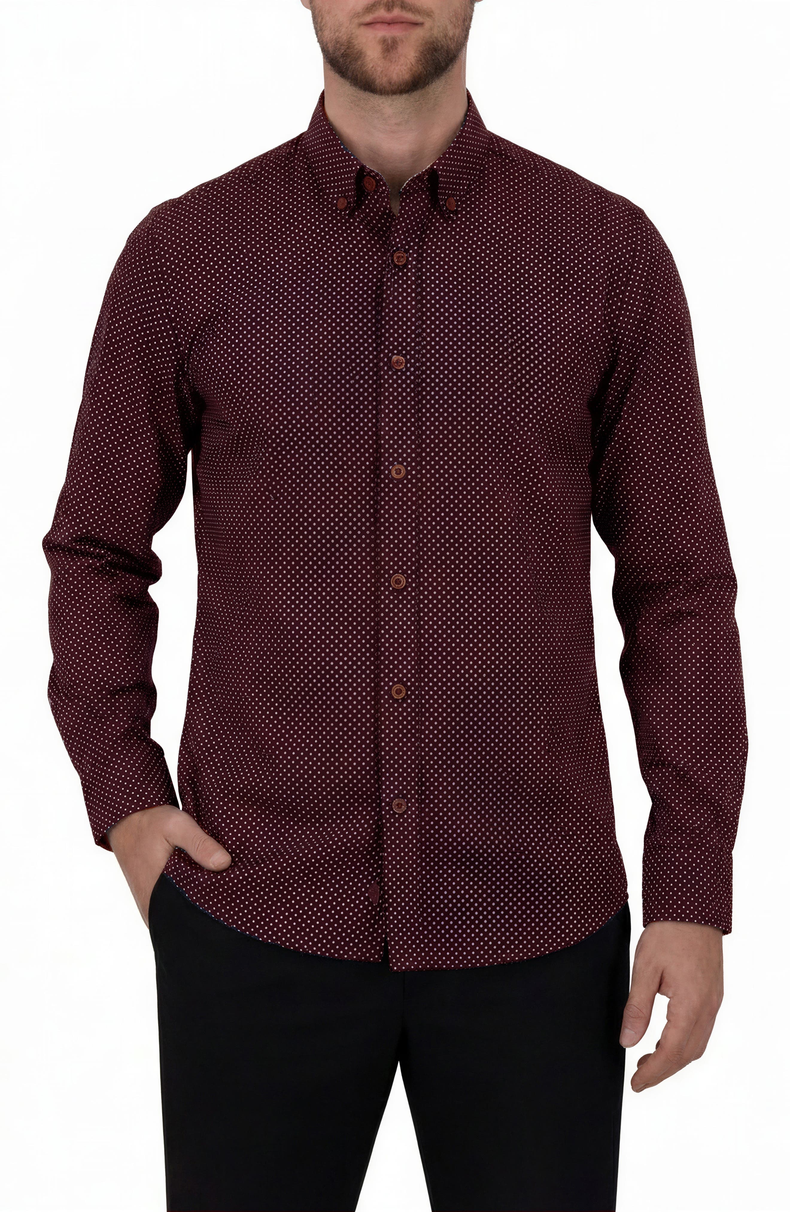 Report Collection Geometric Print 4-Way Stretch Sport Shirt