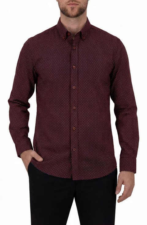 Geometric Print 4-Way Stretch Sport Shirt