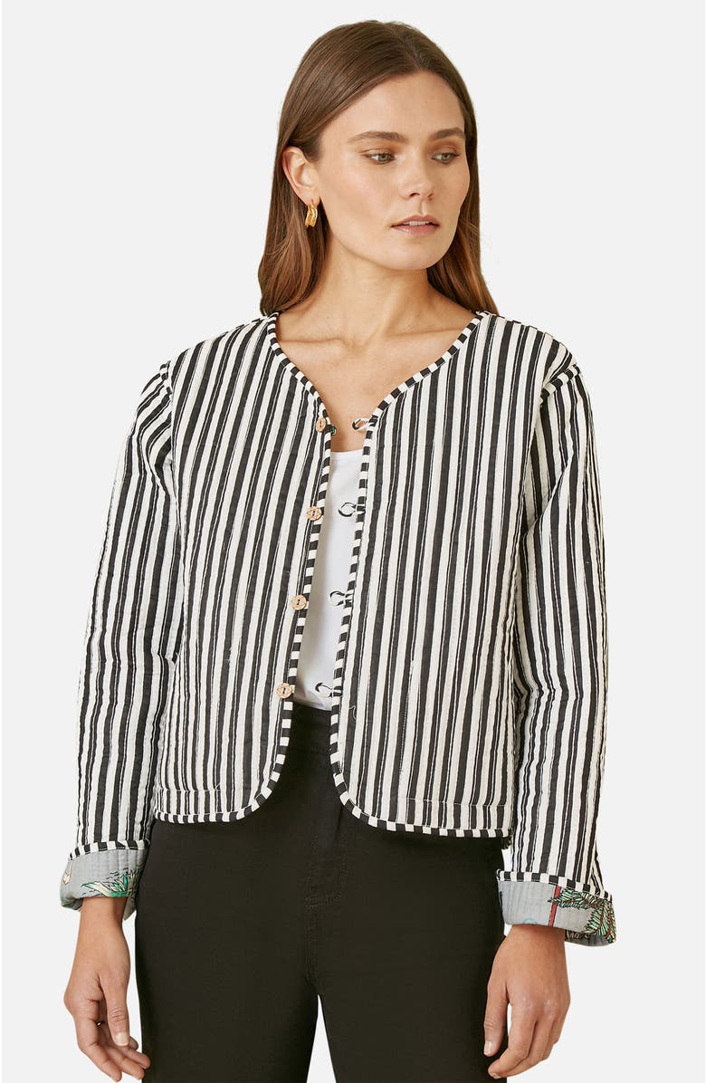 Yumi Animal Reversible Cropped Quilted Jacket, Alternate, color, Grey