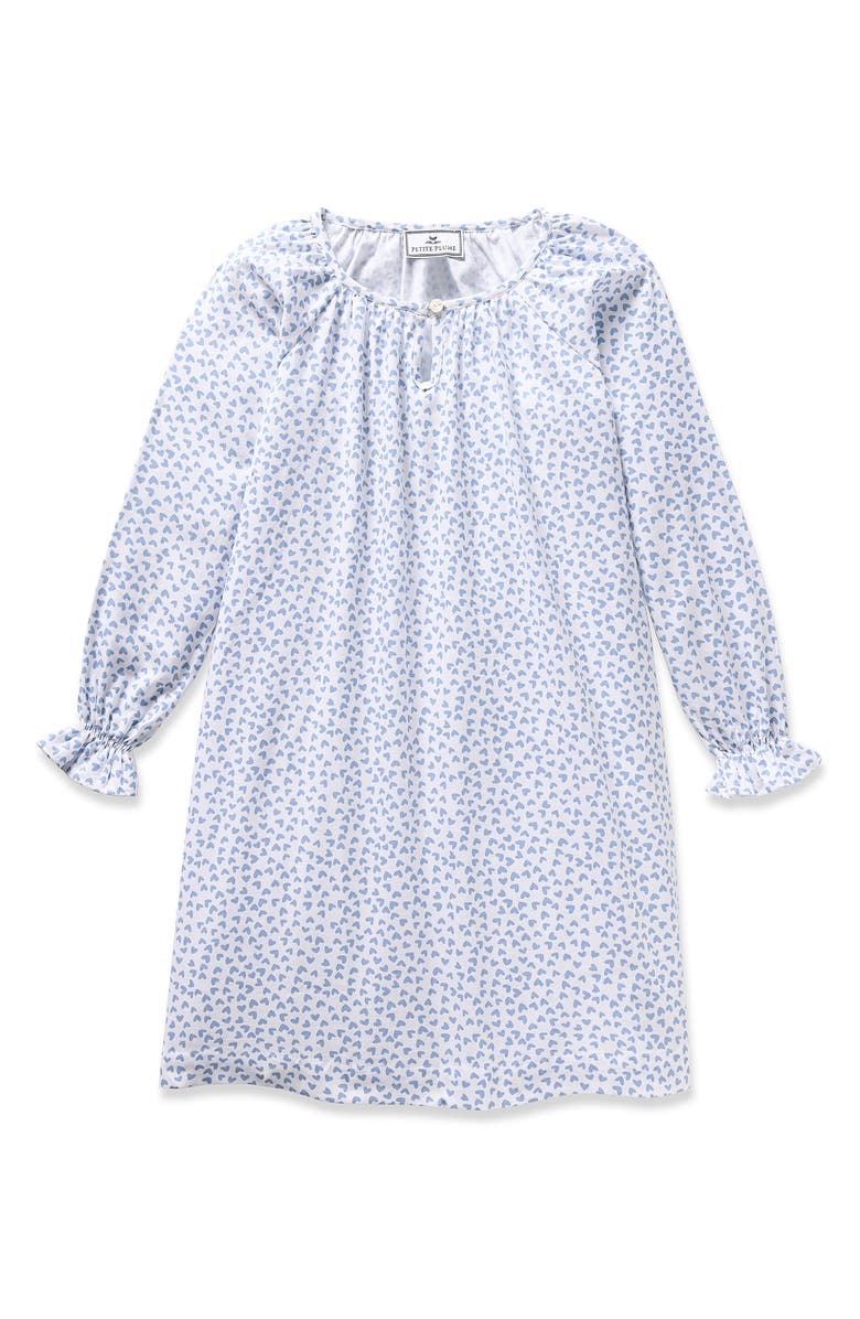 Petite Plume Kids' Delphine Heart Print Nightgown, Alternate, color, 