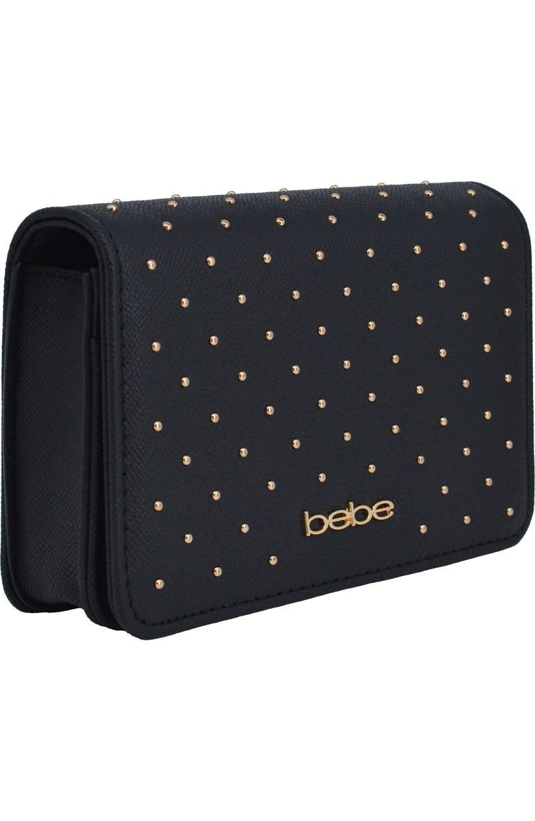 bebe Sagan Stud Crossbody and Zip Wallet, Alternate, color, Black