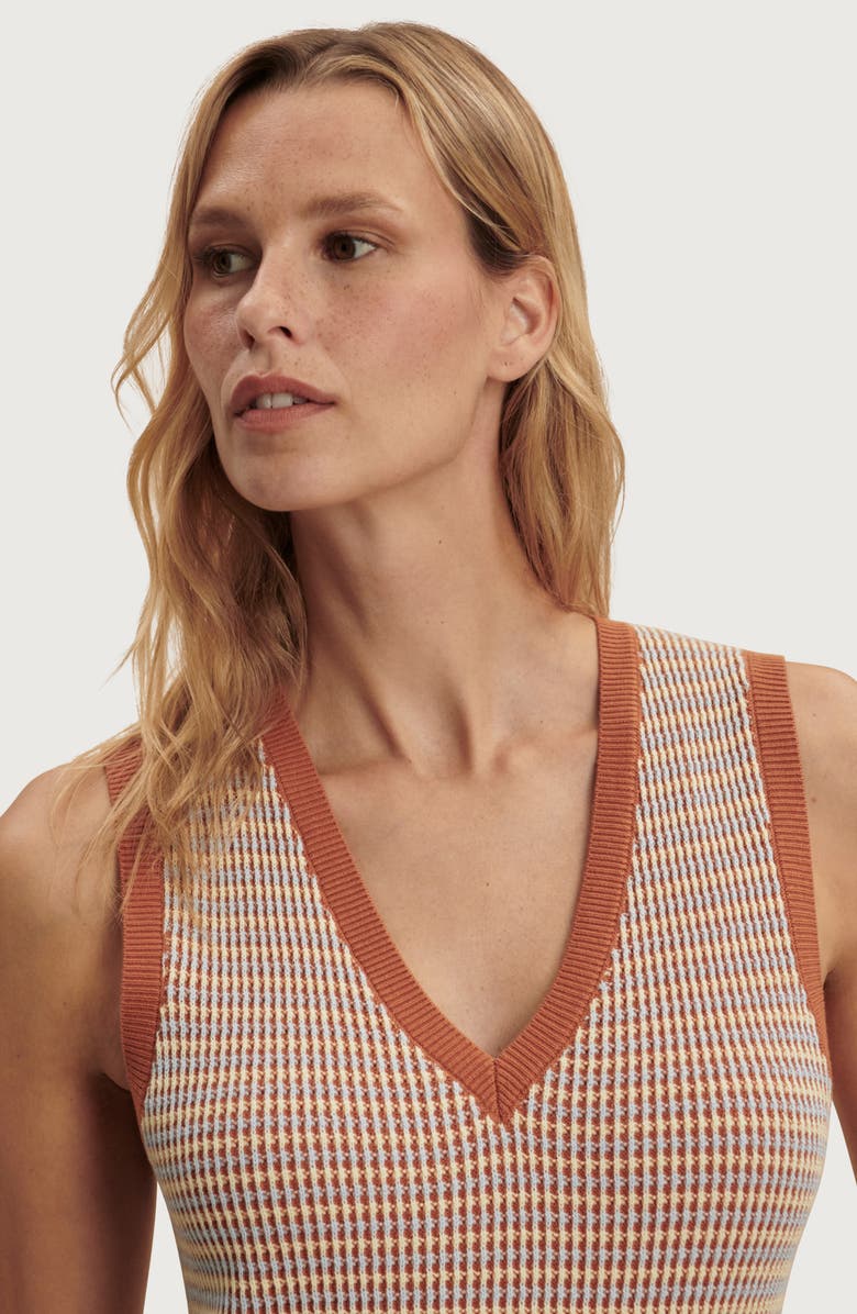 Varley Albane Knit Cotton Midi Dress, Alternate, color, Caramel Clay
