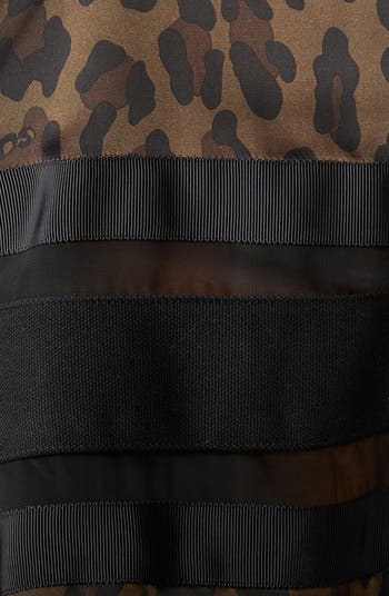 Sacai Leopard Print Mixed Media Top | Nordstrom