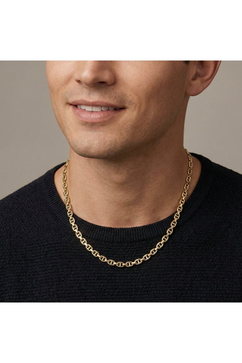 Fremada 14k Gold Filled Men's 5.9mm Mariner Link Chain Necklace, Alternate, color, 14k Yellow Gold
