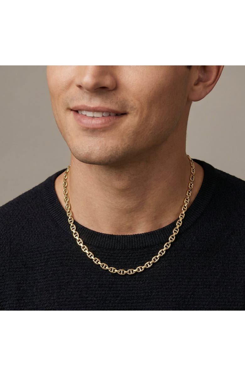 Bliss Diamond Fremada 14k Gold Filled Men's 5.9mm Mariner Link Chain Necklace, Alternate, color, 14K Yellow Gold