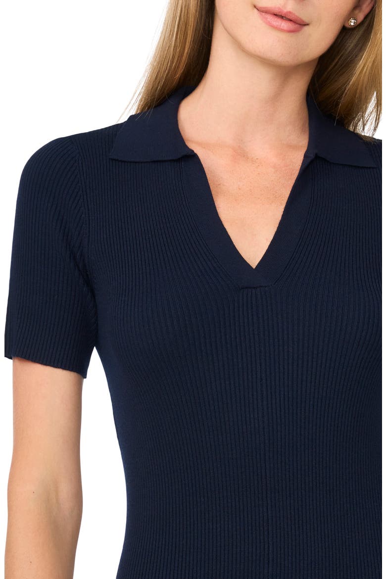 Johnny Collar Ribbed Midi Dress, Alternate, color, CLASSIC NAVY