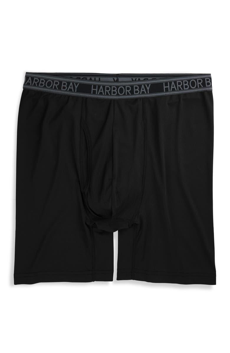 Harbor Bay by DXL Performance Solid Boxer Brief, Main, color, Black