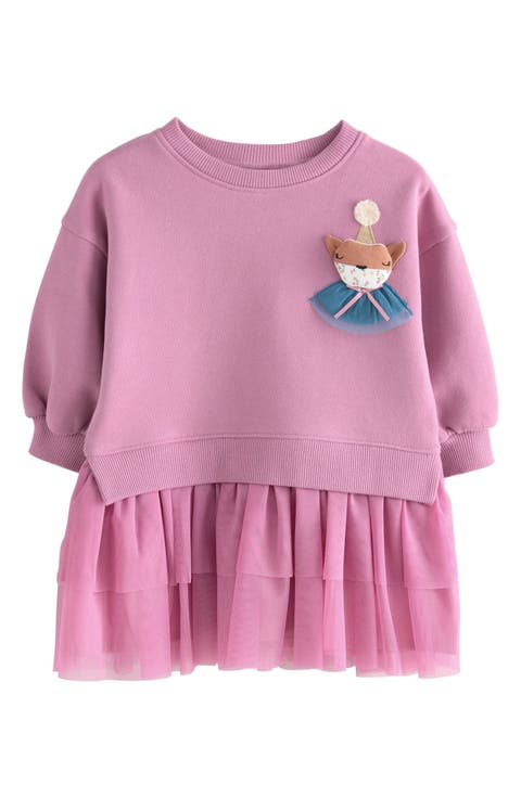 Kids' Appliqué Sweatshirt Dress (Little Kid)