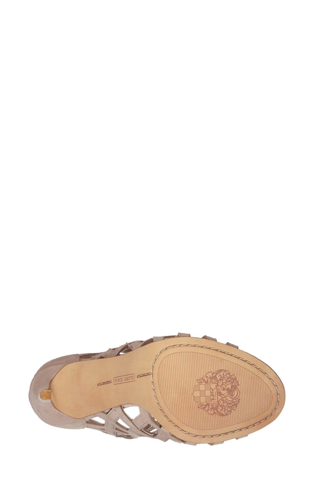 'Tatianna' Caged Peep Toe Bootie, Alternate, color, BEIGE