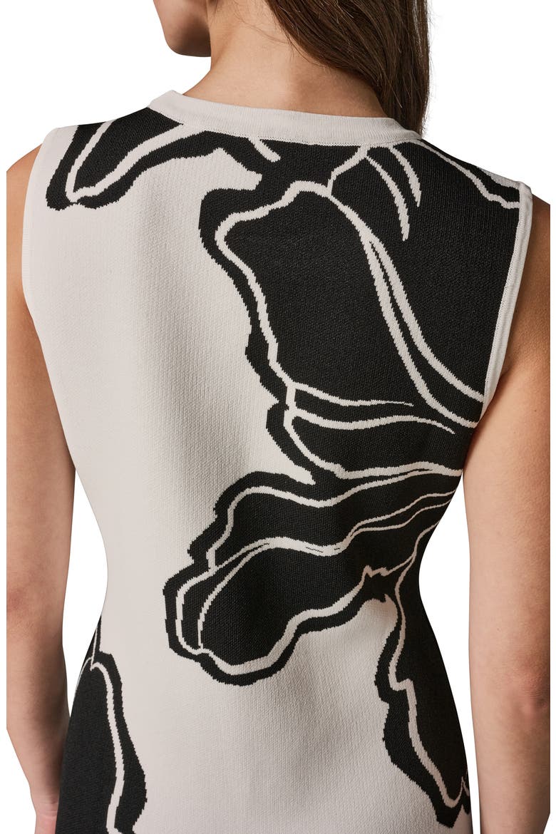 Floral Sleeveless Jacquard Midi Dress, Alternate, color, CREAM/ BLACK