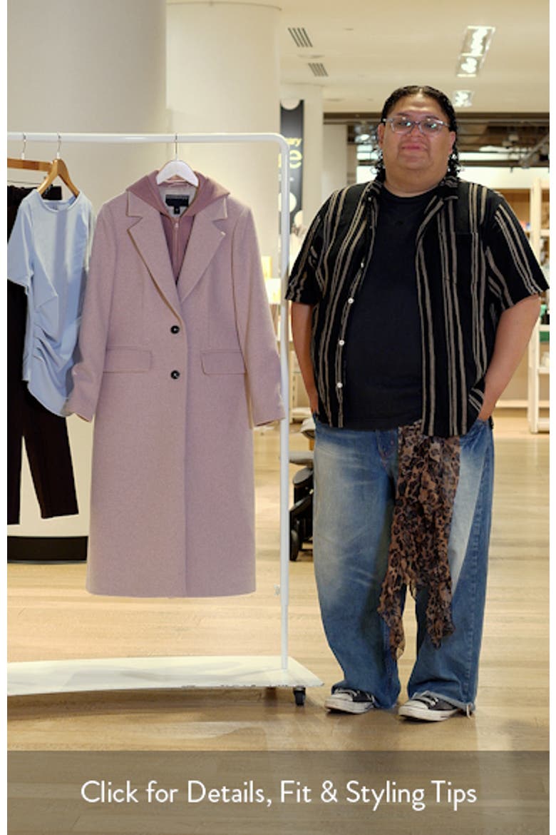 Hooded Longline Coat with Rib Bib video