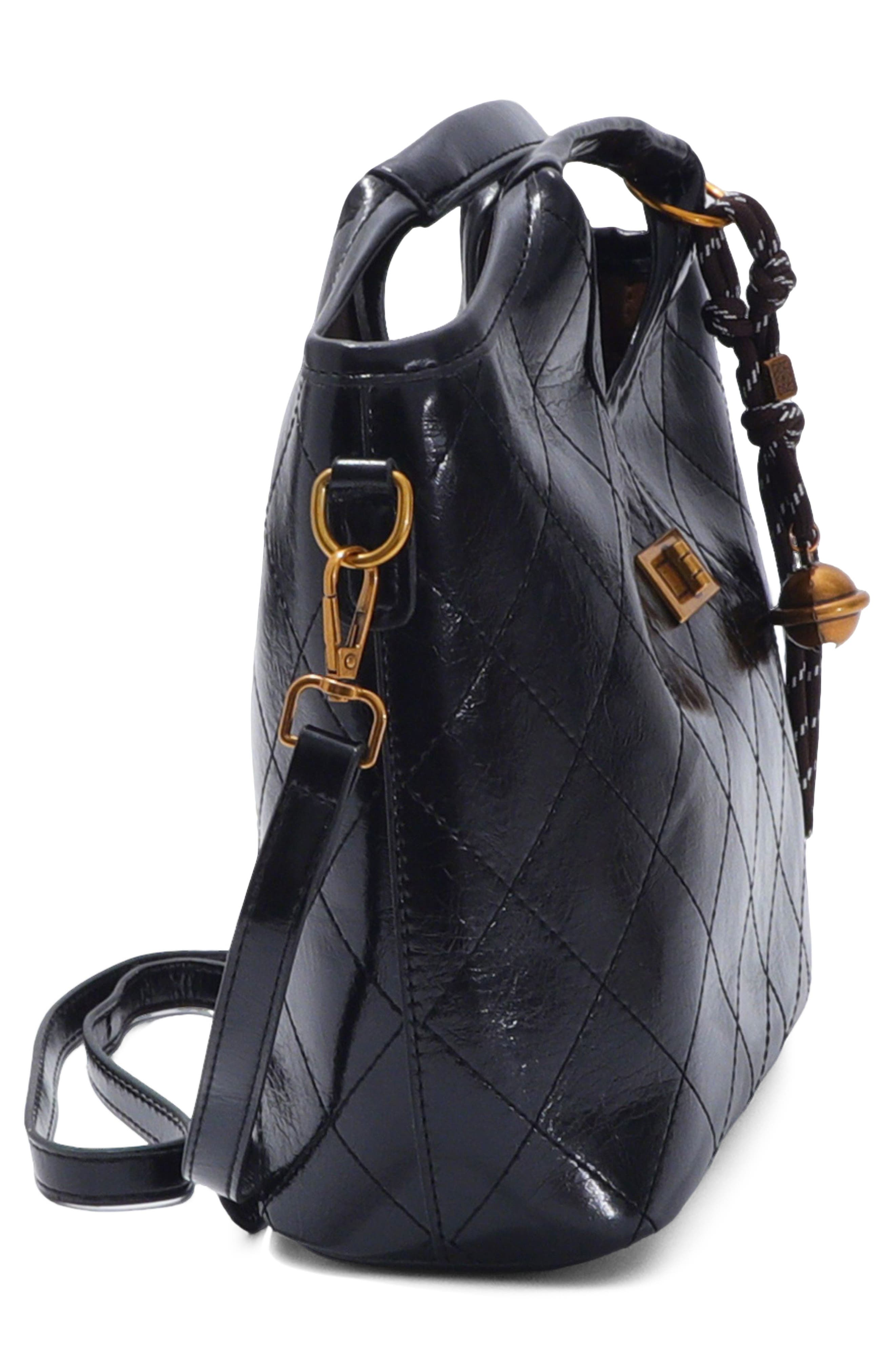 Quilted Faux Leather Top Handle Bag, Alternate, color, BLACK