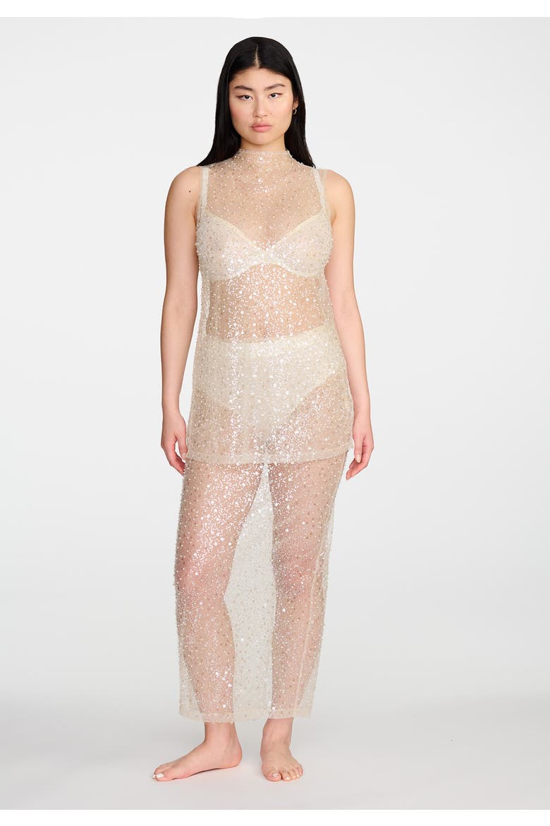 The Long Skirt- Sequin, Alternate, color, PEARL