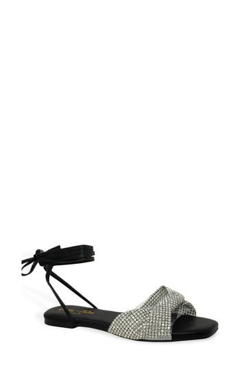 Chase & Chloe Chase And Chloe Eve Rhinestone Ankle Wrap Sandal