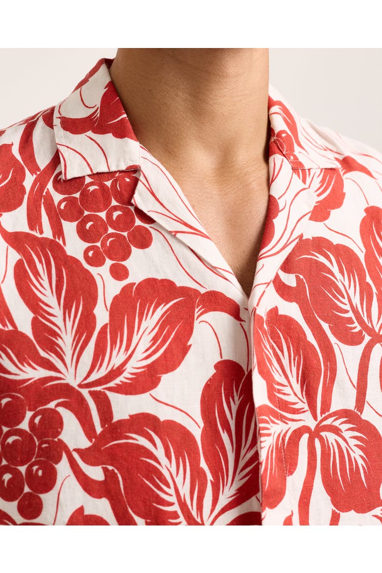 Maitan Linen Relaxed-Fit Shirt, Alternate, color, Summer Red