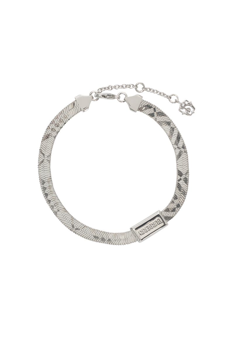 Engraved Check Bracelet, Main, color, Silver