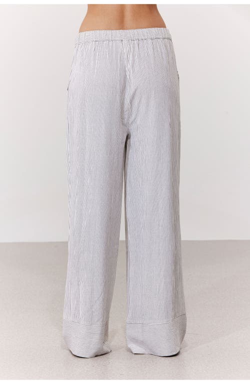 Gottex Beach Life Saltstripe Wide Leg Beach Pant Cover-up In White