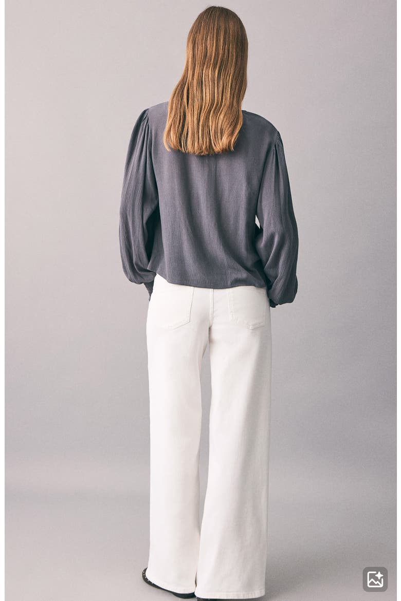 Smocked Flowy Top, Alternate, color, CHARCOAL