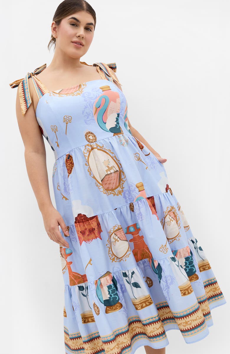 City Chic Casey Fit & Flare Sundress, Alternate, color, Refined Beauty