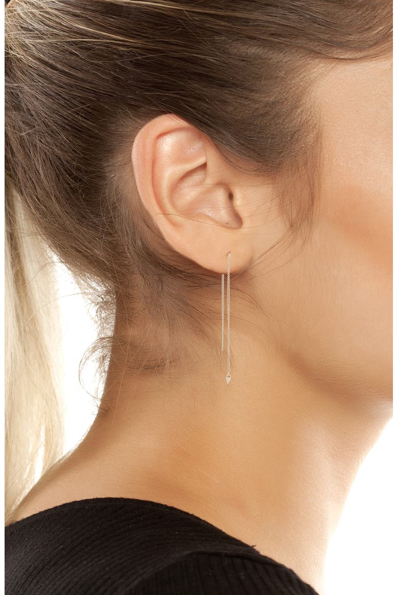 Pyramid Threader Earrings, Alternate, color, SHINY GOLD