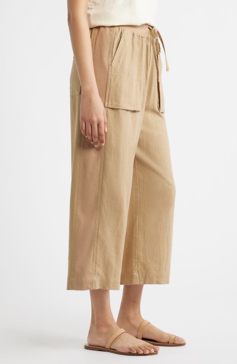 CITY BLUES Patch Pocket Crop Drawstring Pants, Alternate, color, Burlap