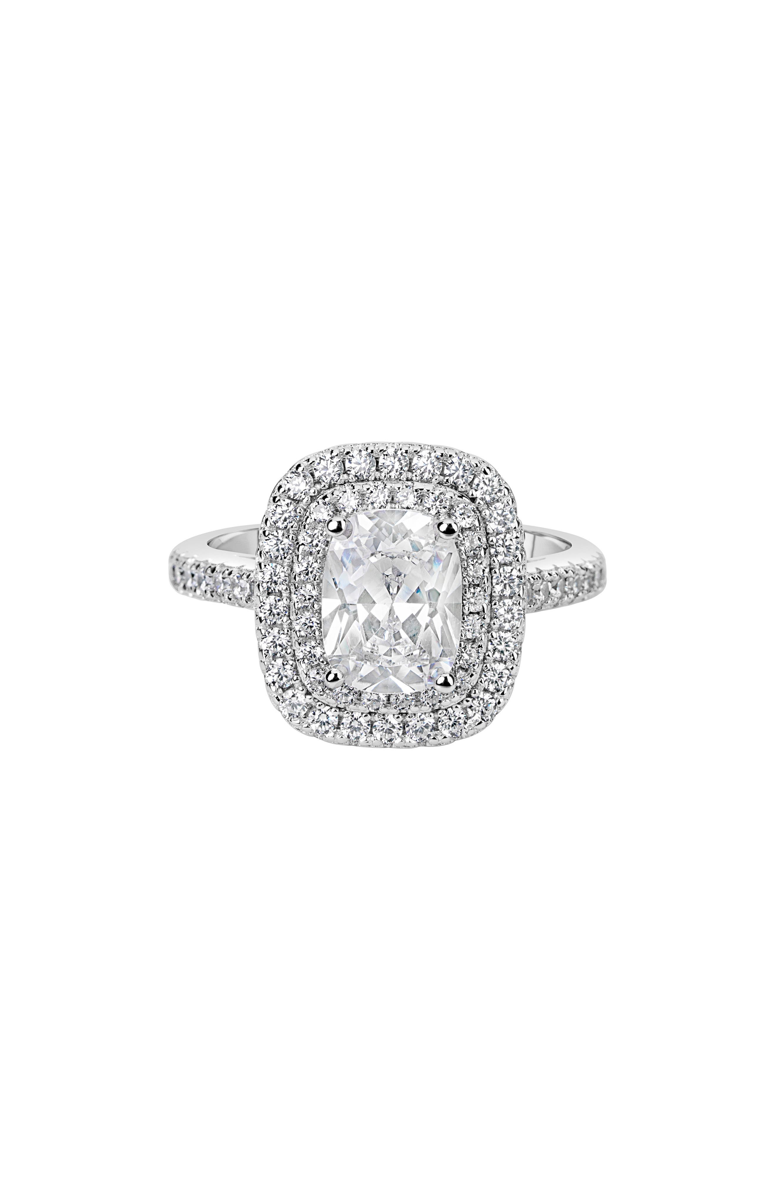 SUZY LEVIAN Sterling Silver White CZ Bridal Ring