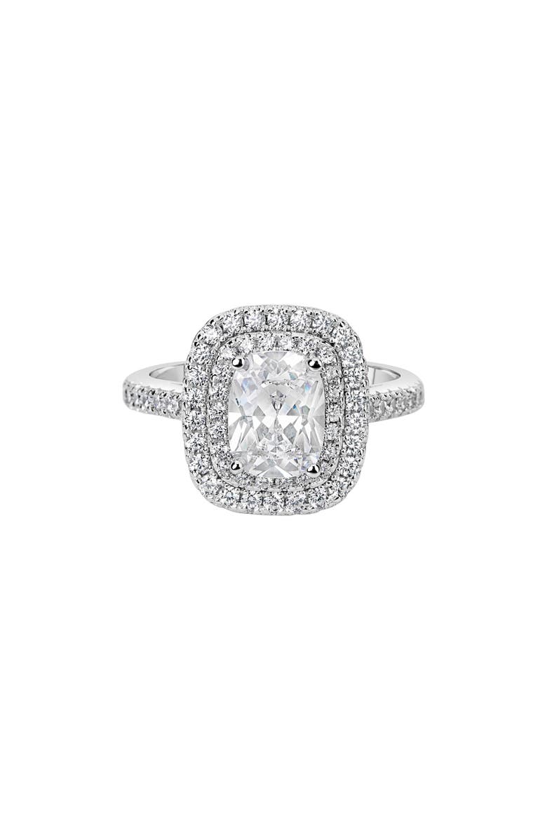 Sterling Silver White CZ Bridal Ring, Main, color, WHITE
