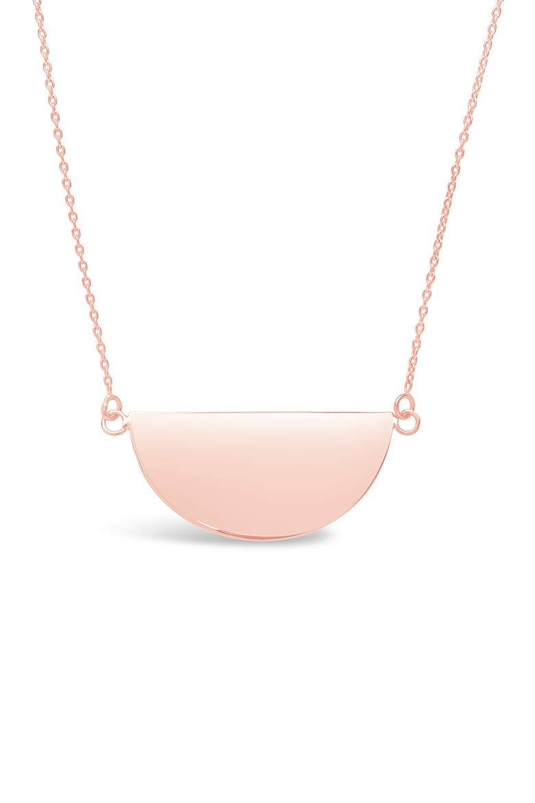 14K Rose Gold Plated Sterling Silver Half Circle Pendant Necklace, Main, color, ROSE GOLD