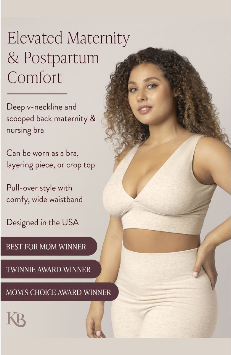 Kindred Bravely Sublime Maternity & Nursing Plunge Bra- Fits 30B-46B, Alternate, color, Oatmeal Heather