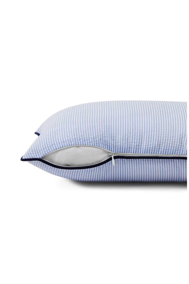 Crest Accent Pillow, Alternate, color, BLUE/ WHITE