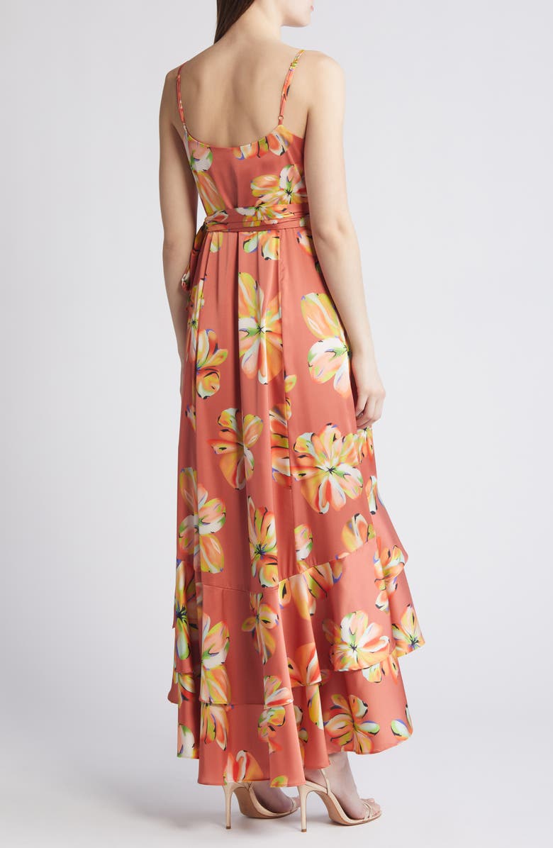 Hutch Floral Satin Wrap Dress, Alternate, color,