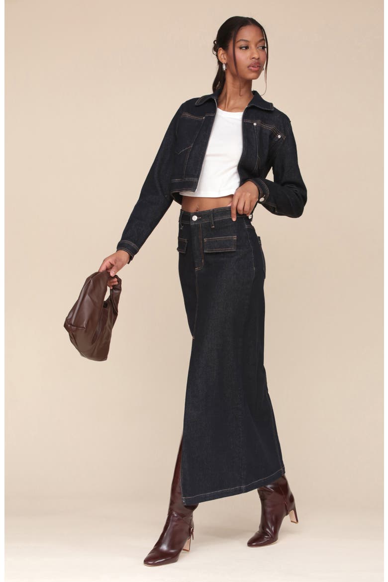 Crop Denim Jacket, Alternate, color, RINSE WASH