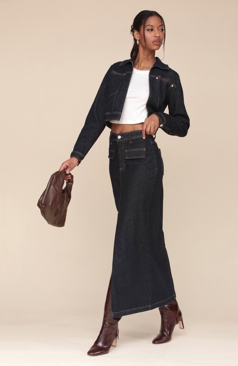 Avec Les Filles Crop Denim Jacket, Alternate, color,