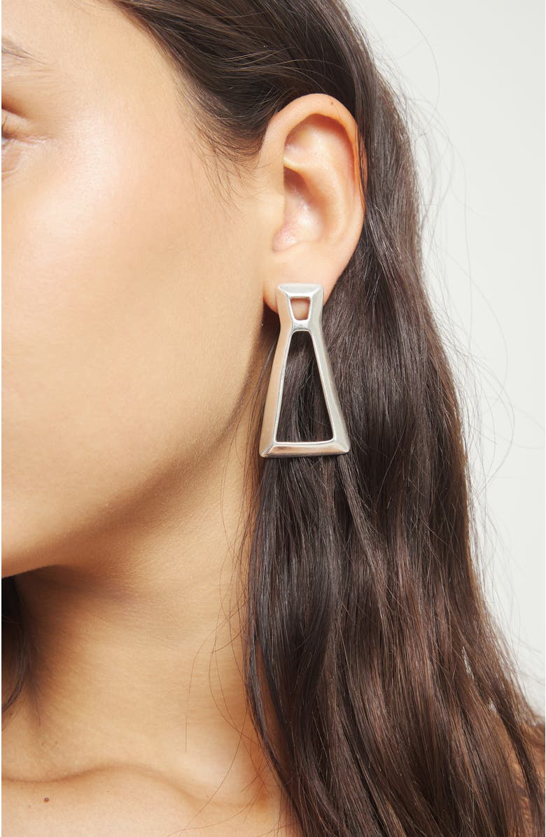 UNODE50 Silver-tone Sculptural Drop Earrings, Alternate, color, Silver