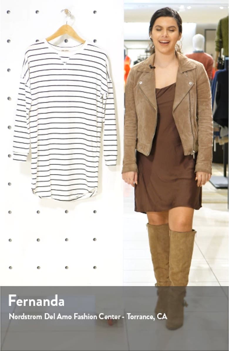 Weekend Bliss Stripe Long Sleeve T-Shirt Dress, sales video thumbnail