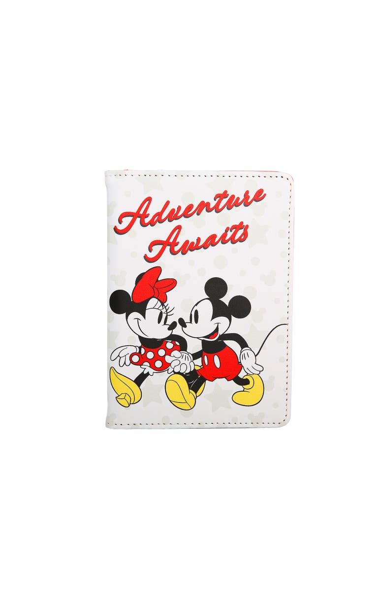 Disney Mickey & Minnie Passport Holder, Main, color, White, Red, Black