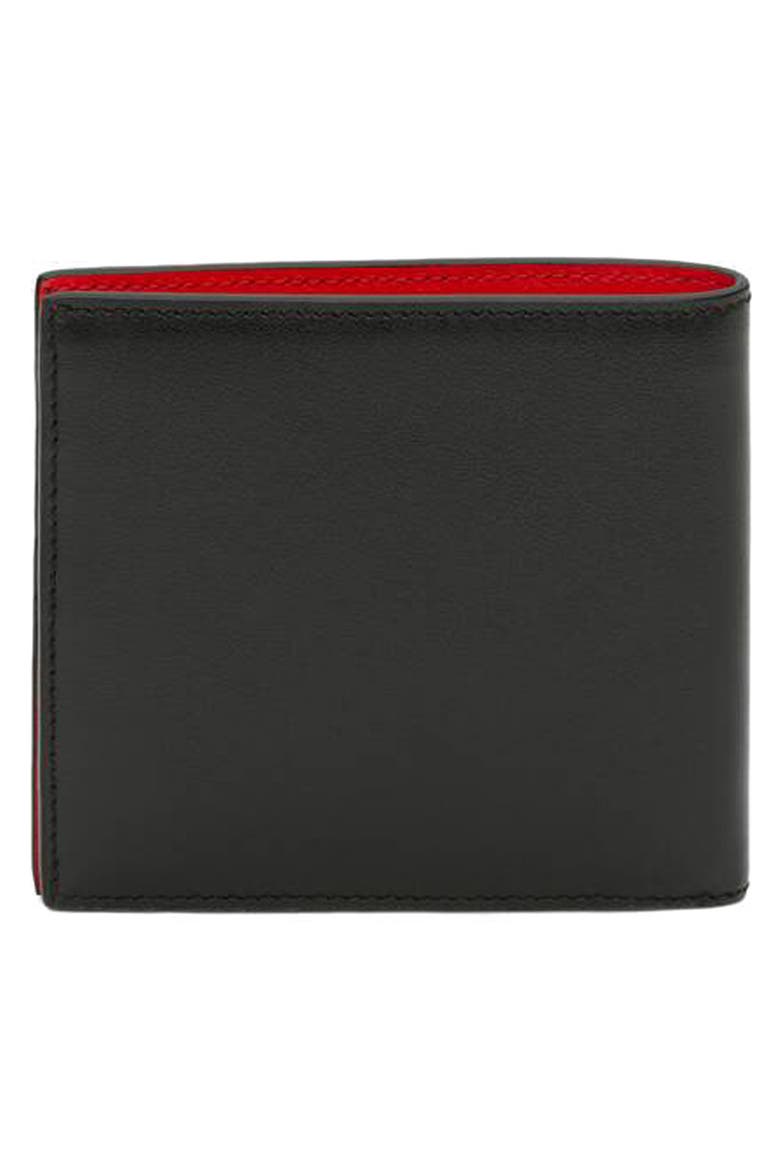 Alexander McQueen Leather Billfold Wallet, Alternate, color, BLACK/ RED