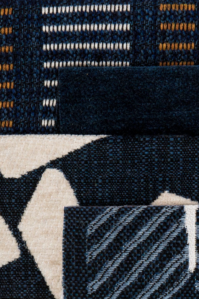 Journey Indoor & Outdoor Woven Accent Pillow, Alternate, color, Indigo