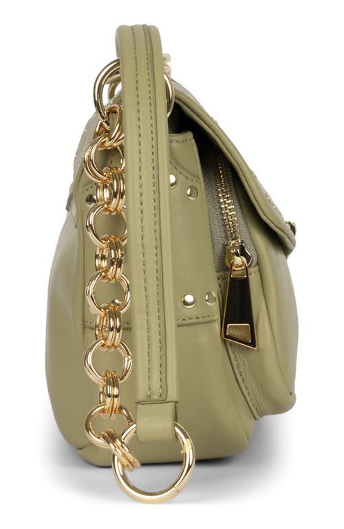 Jeffrey Campbell Night Out Leather Shoulder Bag In Sage