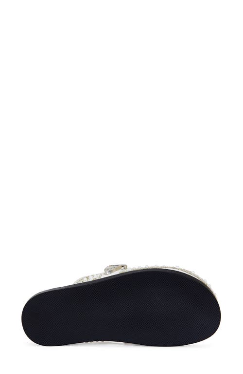 Azalea Wang Virgile Faux Pearl & Rhinestone Clog In Silver
