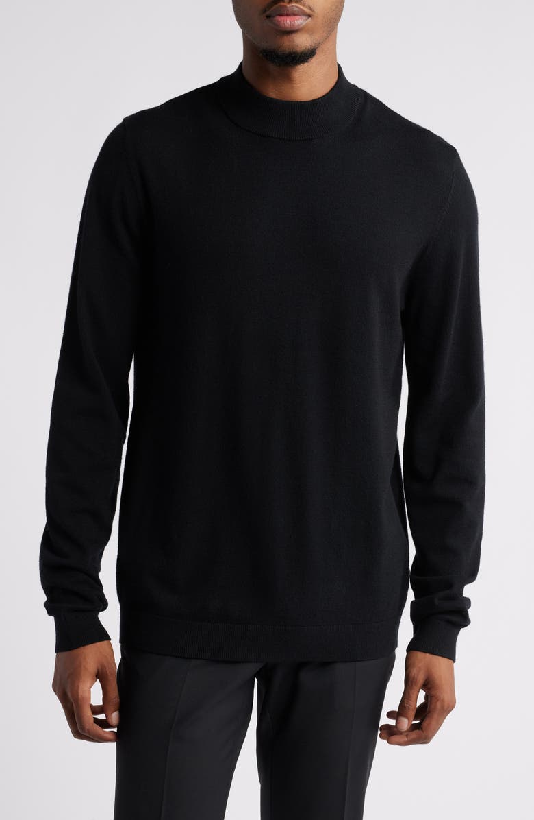 Open Edit Solid Mock Neck Sweater, Main, color,
