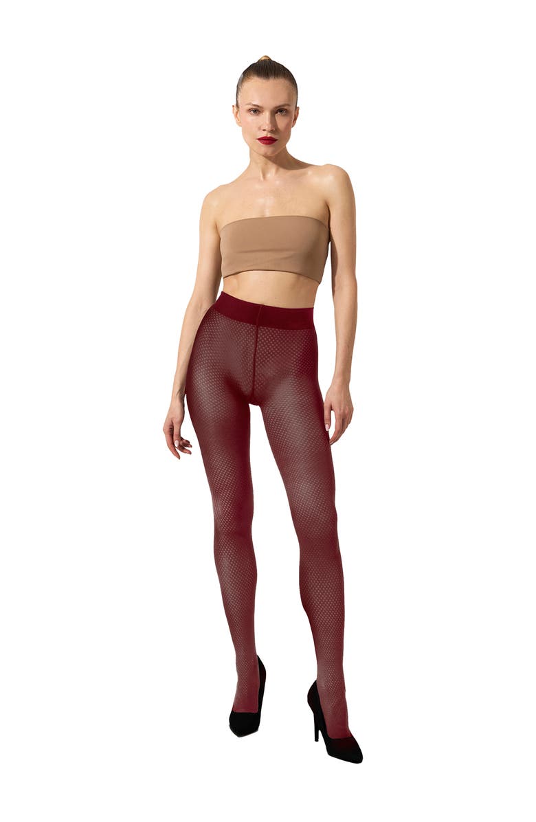 Wolford Dot Tights, Alternate, color, Midnight Red