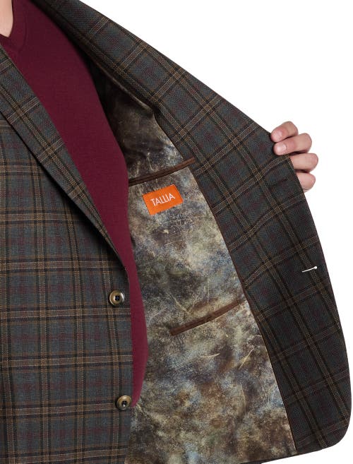 Tallia Wool-blend Plaid Sport Coat In Green