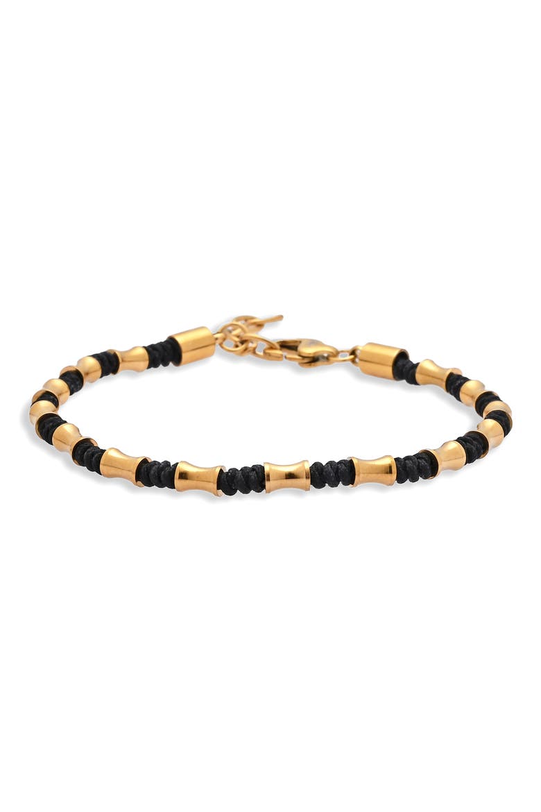 Men's Barrel Beaded Bracelet, Main, color, GOLD